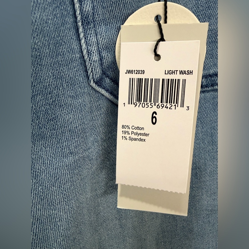 Jason Wu Wide Leg Patch Pocket Jeans  Medium Wash Boho  Size 6 NWT - Picture 5 of 7
